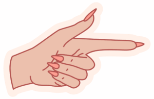 AP-Illustrations-point a hand with long fingernails painted pink, pointing right